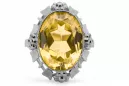 Ring Yellow Peridot Sterling silver 925 Vintage craft vrc043s